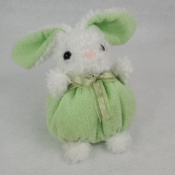 Friendzies Bunny Rabbit Plush White Green 6 Inch Target 2001 Stuffed Animal Toy - Picture 8 of 8